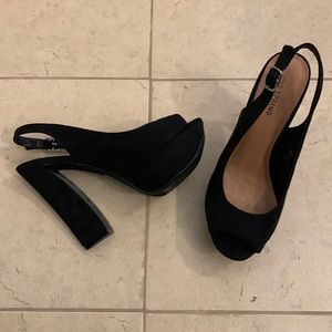 Women’s platform sandal, suede